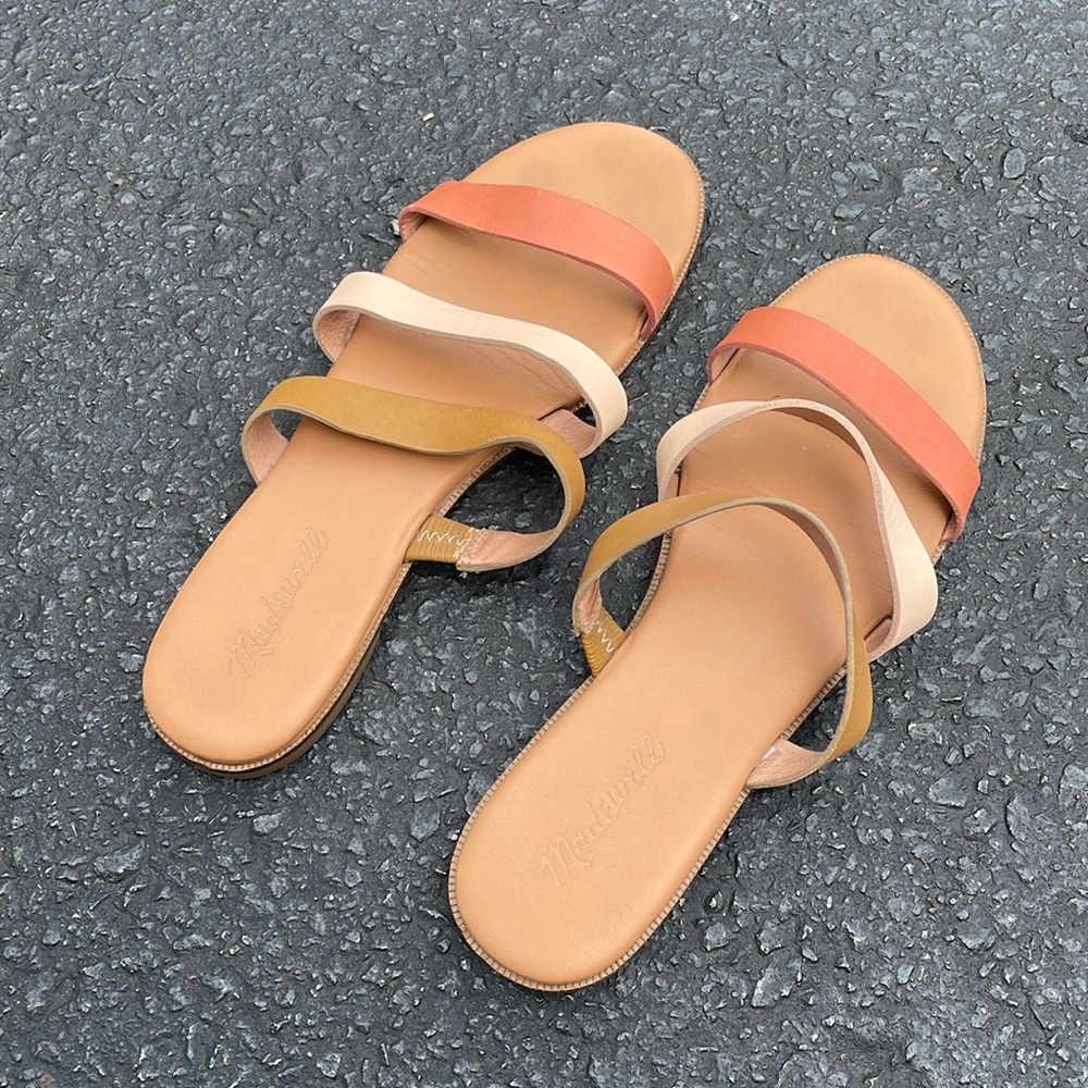 Madewell Ilana Slide Sandal in Colorblock Leather